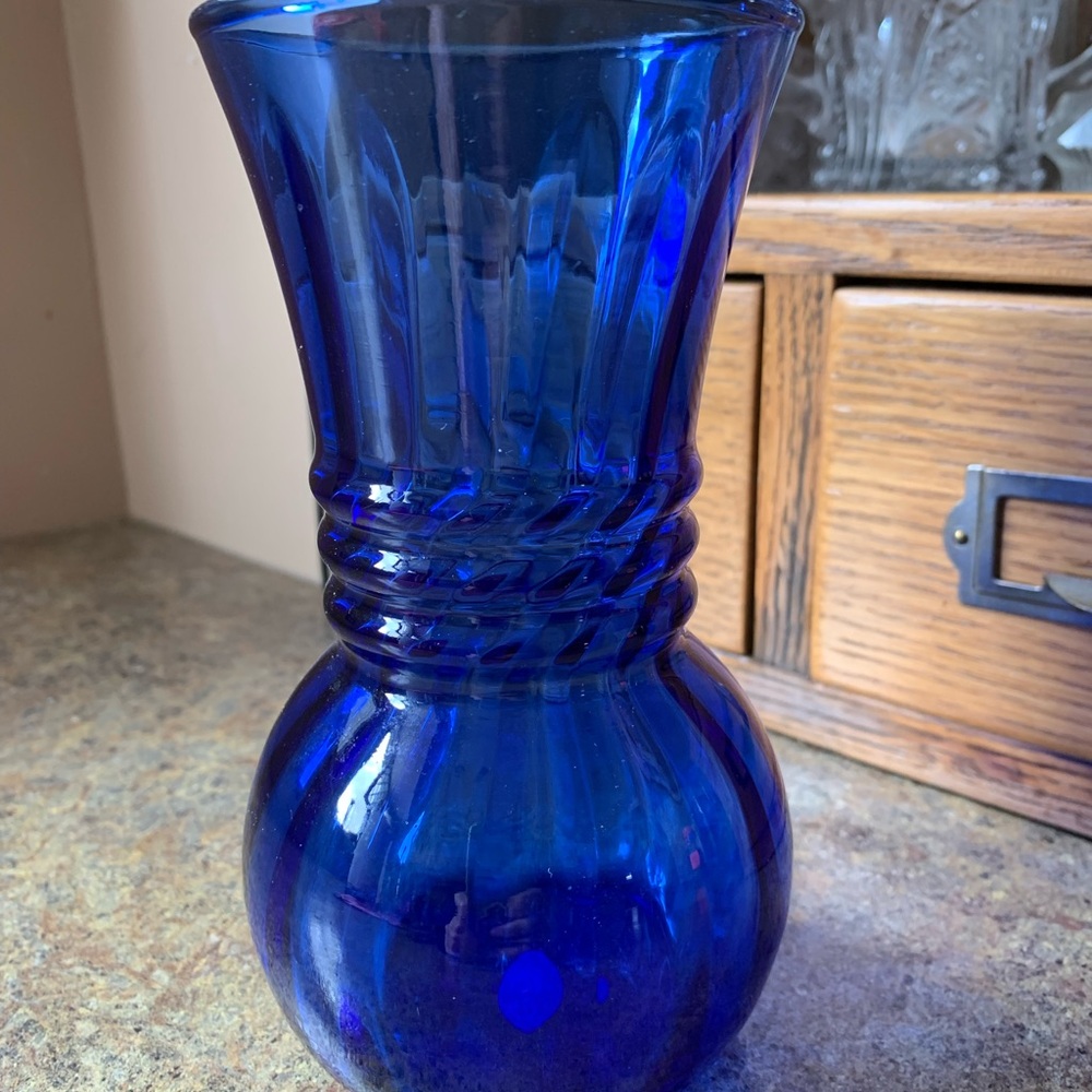 Vintage 1940’s Cobalt Blue Glass Vase - Home Accents